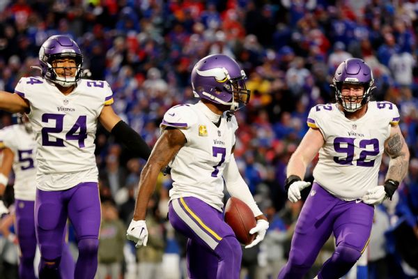 'Look at us now': Vikes rally again, stun Bills in OT