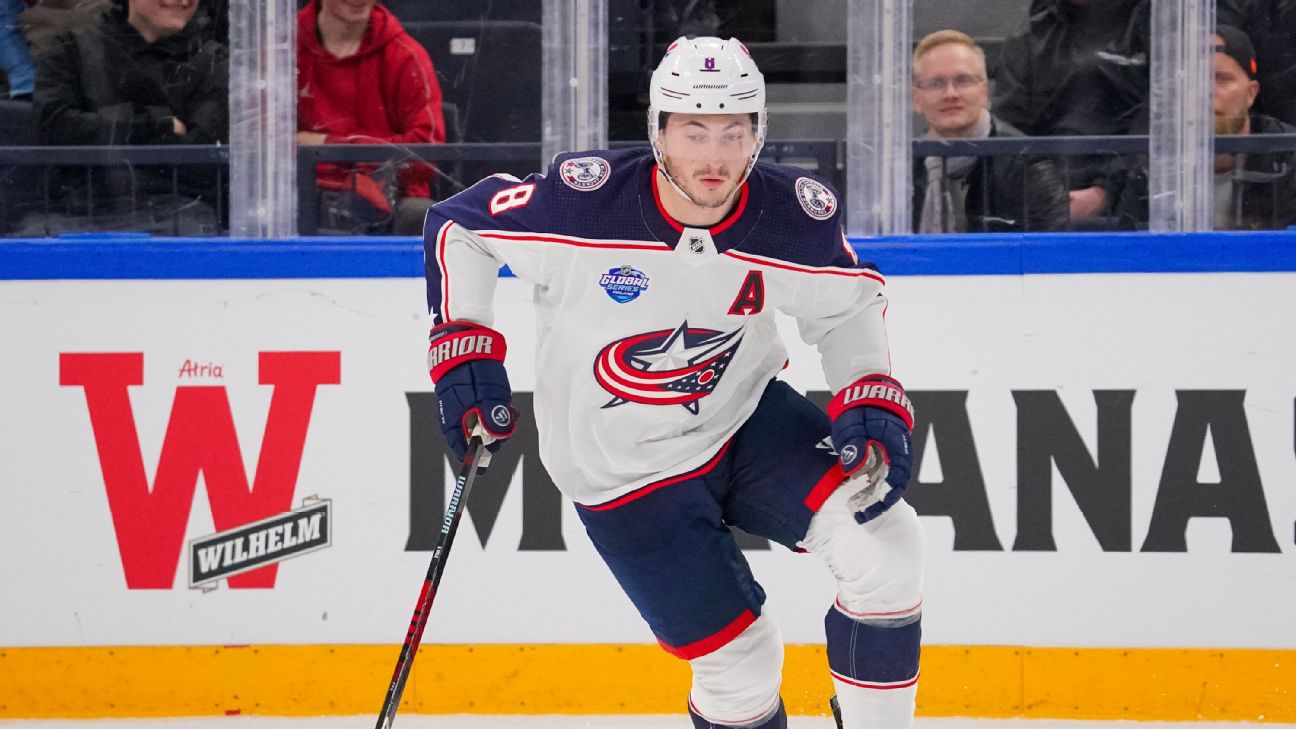Blue Jackets' Zach Werenski is expected to miss one to two weeks