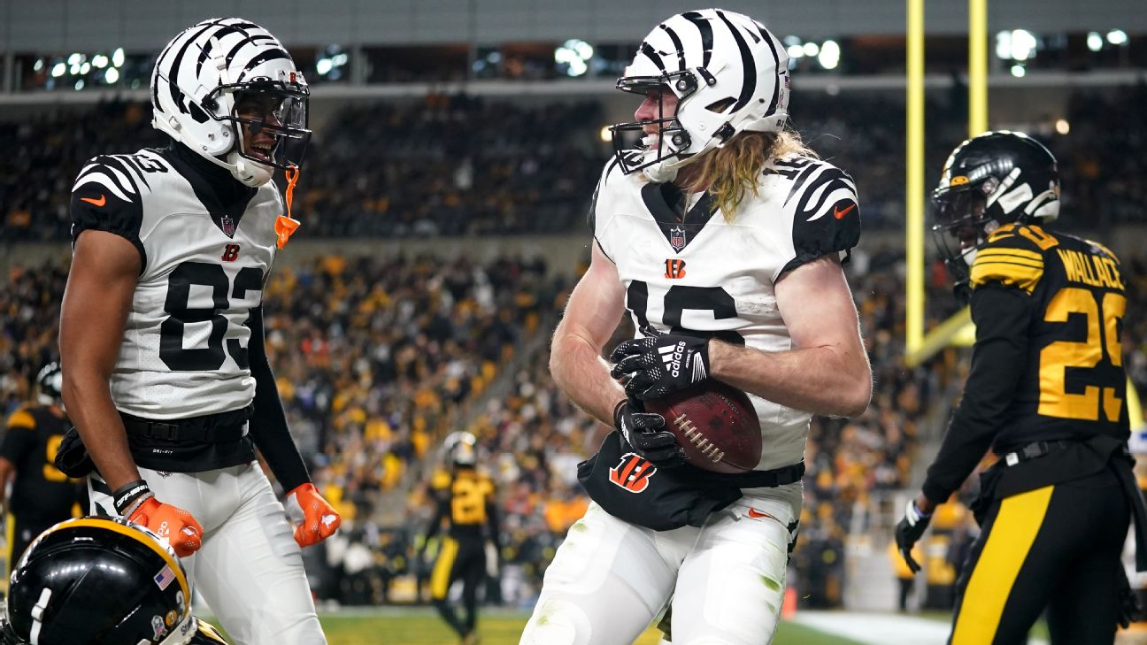 Cincinnati Bengals wide receiver Trenton Irwin (16) runs for the play  during an NFL football game against the Carolina Panthers, Sunday, Nov. 6,  2022, in Cincinnati. (AP Photo/Emilee Chinn Stock Photo - Alamy