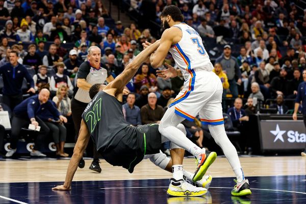 Gobert tossed for tripping OKC's Williams in loss