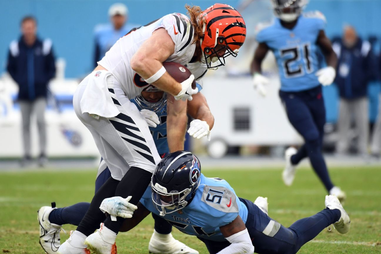 Bengals lose Hayden Hurst to injury vs. Chiefs in Week 13