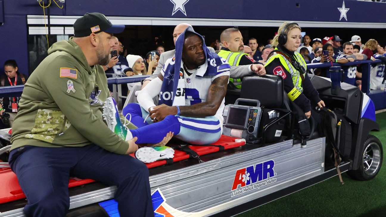 Anthony Brown carted off field with injury during Cowboys-Colts