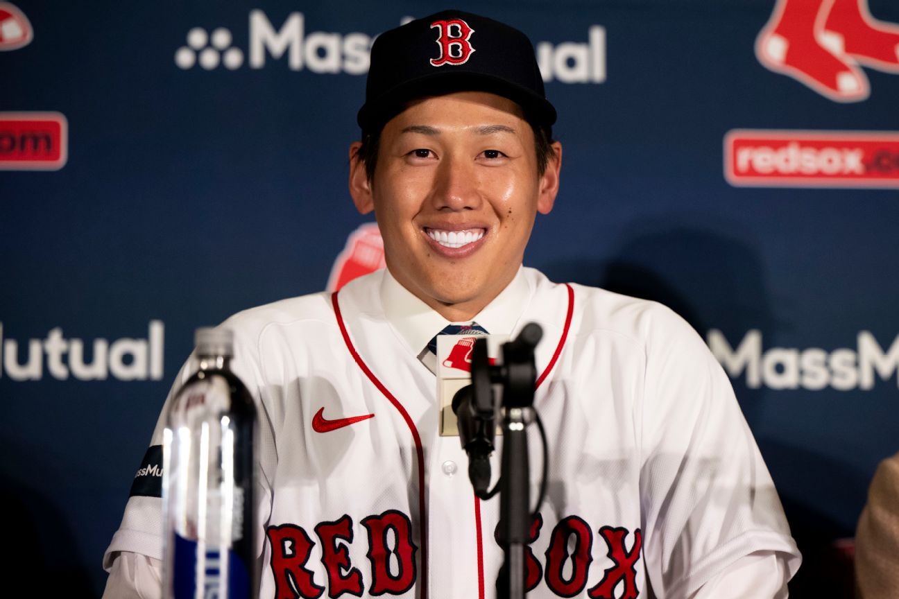 Red Sox introduce Masataka Yoshida, DFA Jeter Downs - ESPN