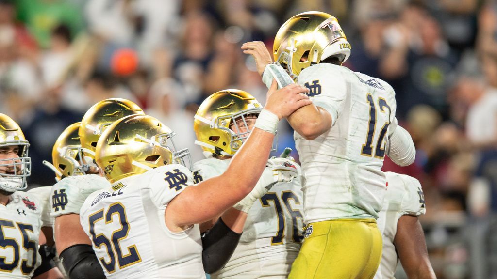 What channel is the Notre Dame football game on today vs. South Carolina?