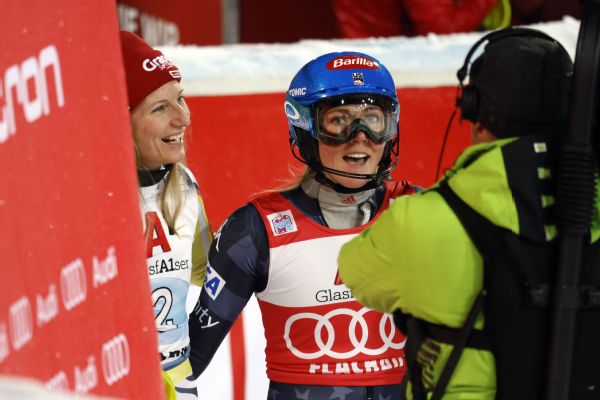 Feeling ill, Shiffrin gets 2nd; wins record on hold