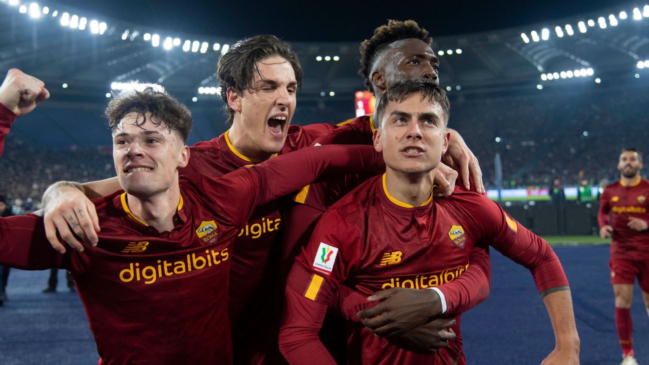 Roma, Italy. 12th Jan, 2023. Paulo Dybala of AS Roma celebrates