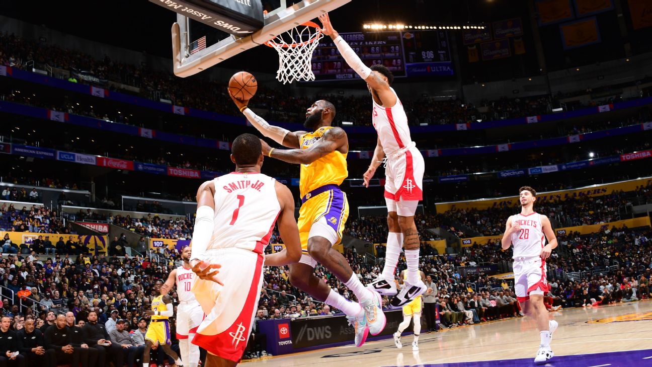 LeBron James reaches 36,000 career points as Los Angeles Lakers beat the  Houston Rockets