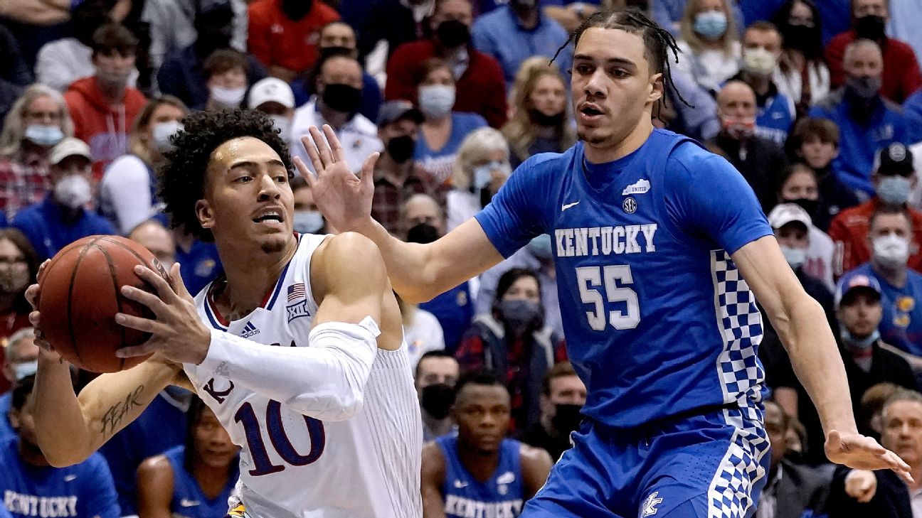 Kentucky leads wire-to-wire to defeat Kansas in NCAA men's