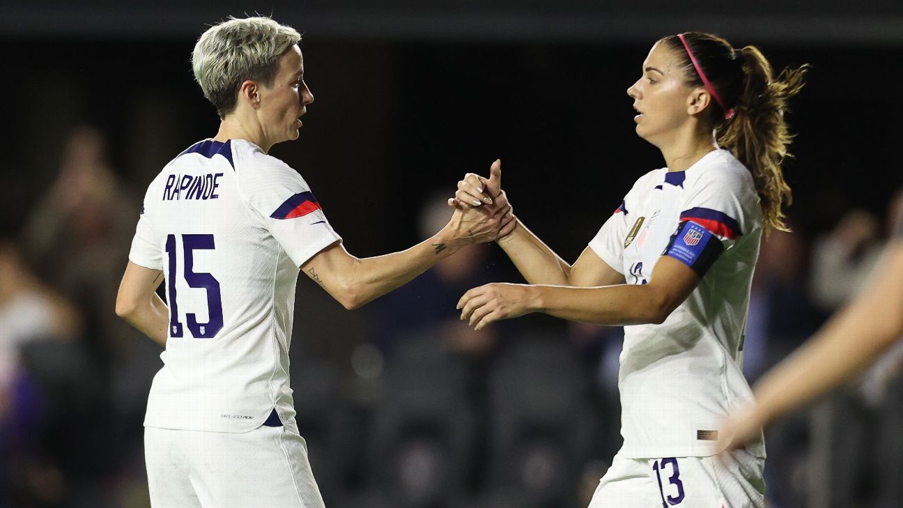 Morgan, Rapinoe lead USWNT SheBelieves roster