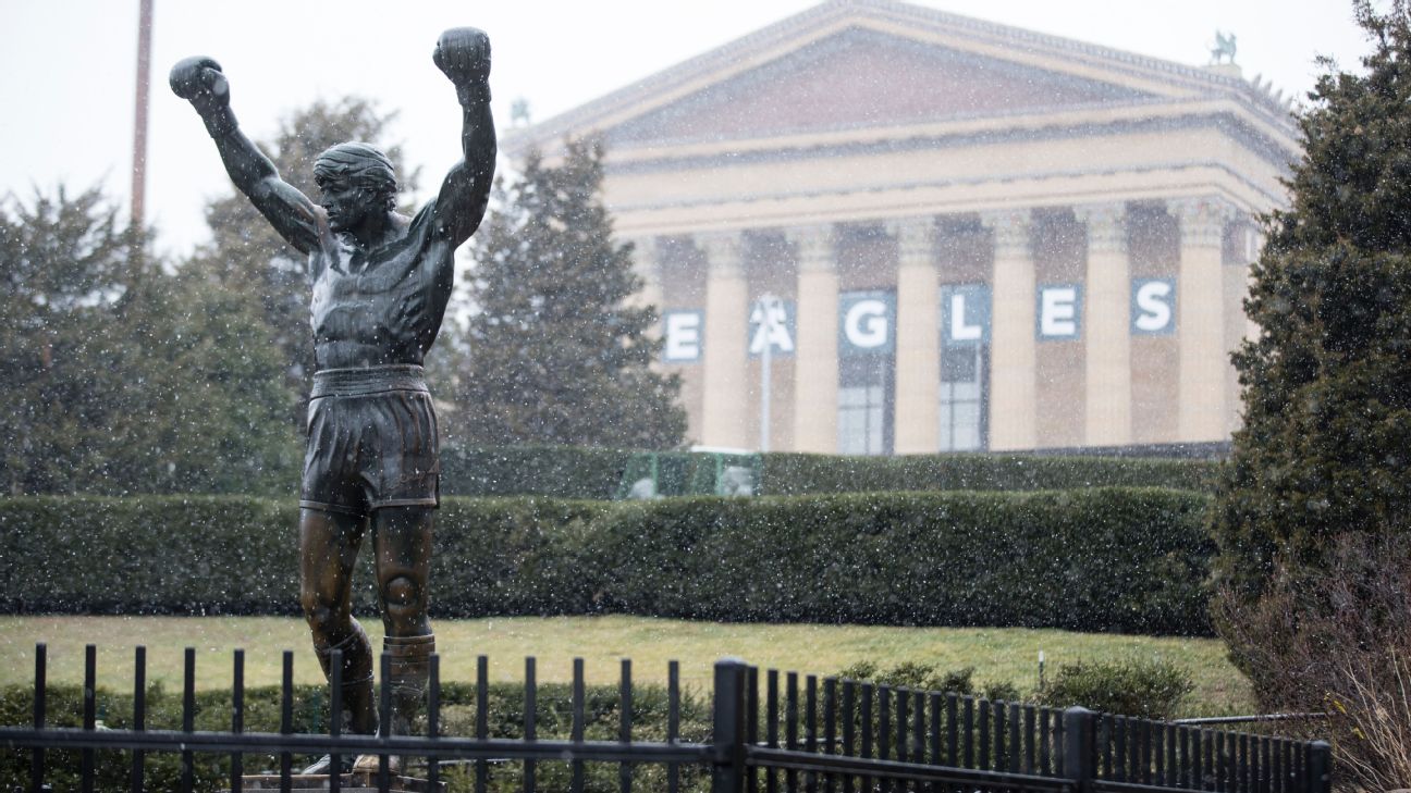 Rocky Balboa statue dons a Steve Weatherford jersey