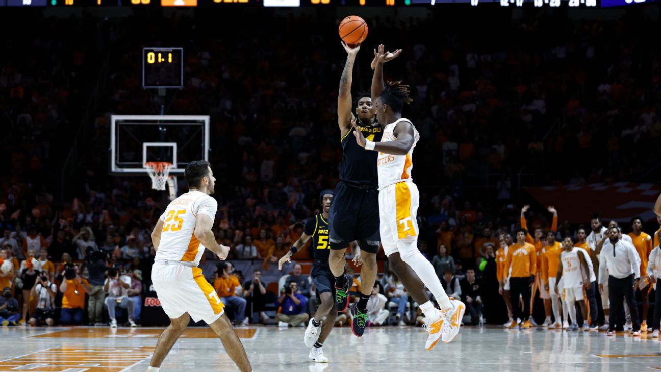 WATCH: Missouri stuns No. 6 Tennessee with deep game-winning buzzer-beater  