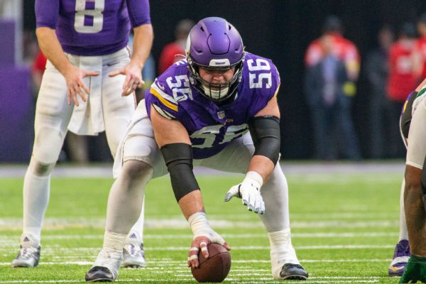 Vikings' Bradbury (back) to miss Eagles game