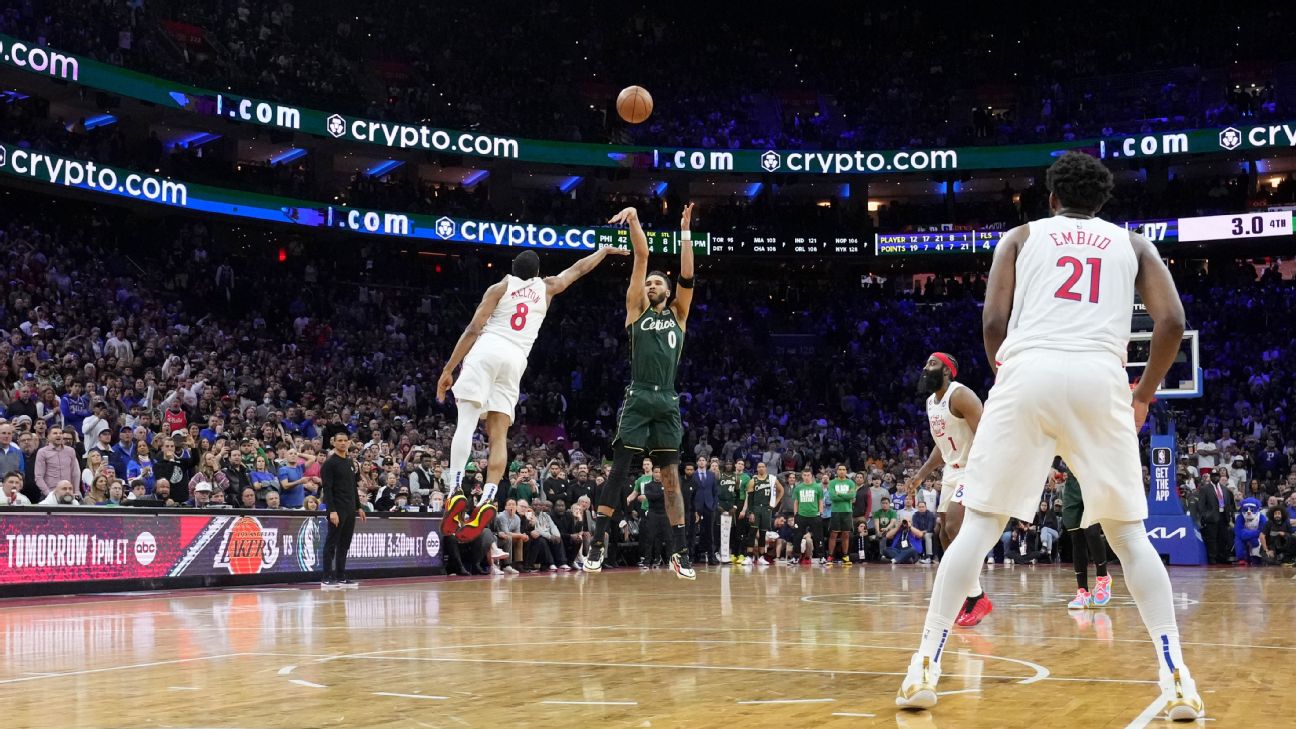 Jayson Tatum, Celtics Win OT Thriller over Joel Embiid, 76ers to