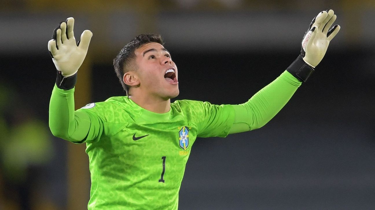 Mycael goleiro titular da Seleção Sub-20 Campeão do Sul Americano (Foto: DANIEL MUNOZ/AFP via Getty Images)