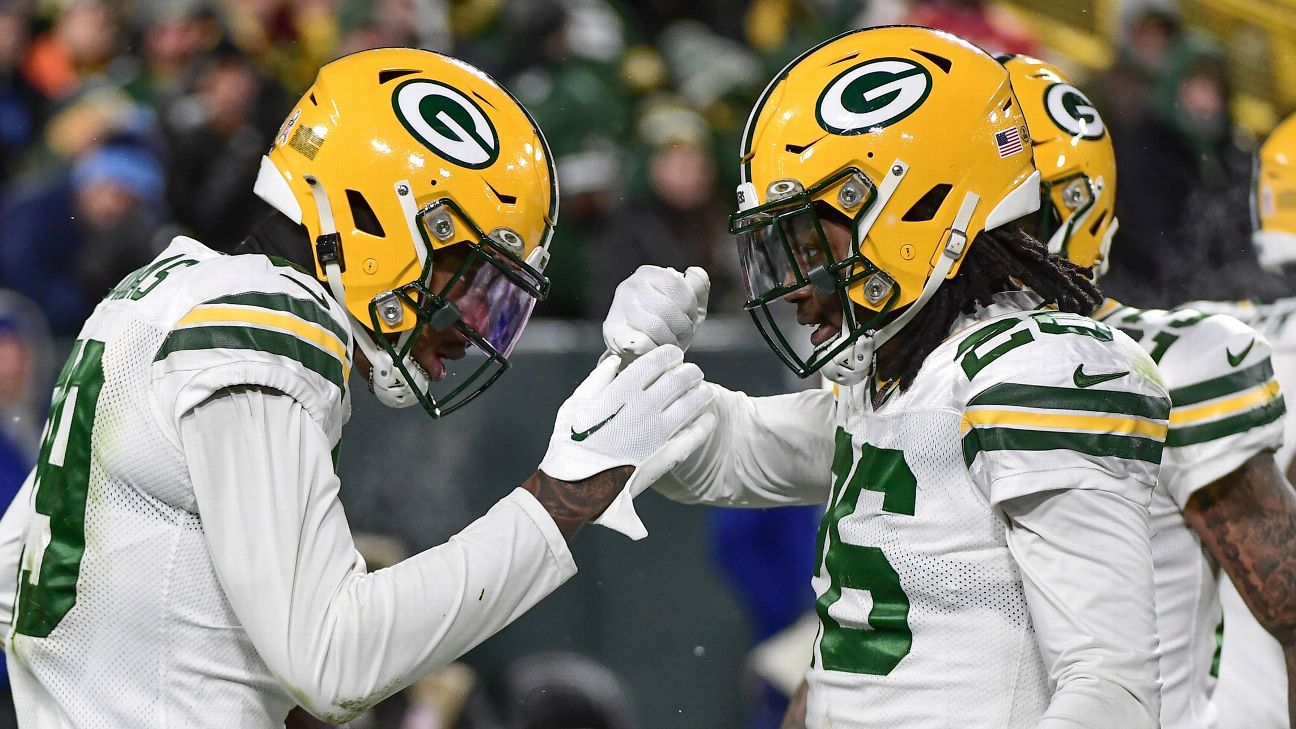 Darnell Savage will begin at S for Packers and Rasul Douglas at CB