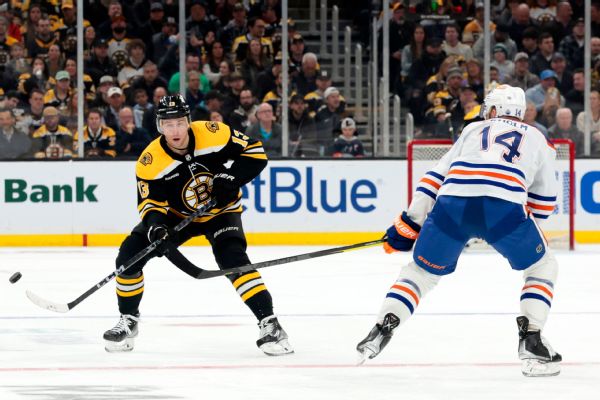 Bruins' 10-game win streak snapped by Oilers