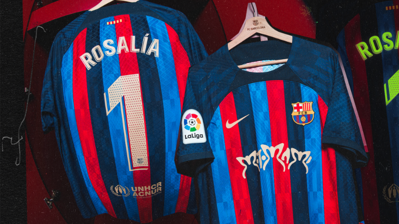 pecado Eliminación Aire acondicionado El Barcelona usará el logo de Rosalía en su camiseta para el Clásico contra  Real Madrid - ESPN