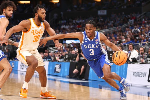 Duke vs. Tennessee (Duke Blue Devils guard Jeremy Roach (3) drives against Tennessee Volunteers guard Josiah-Jordan James (30) [600x400]