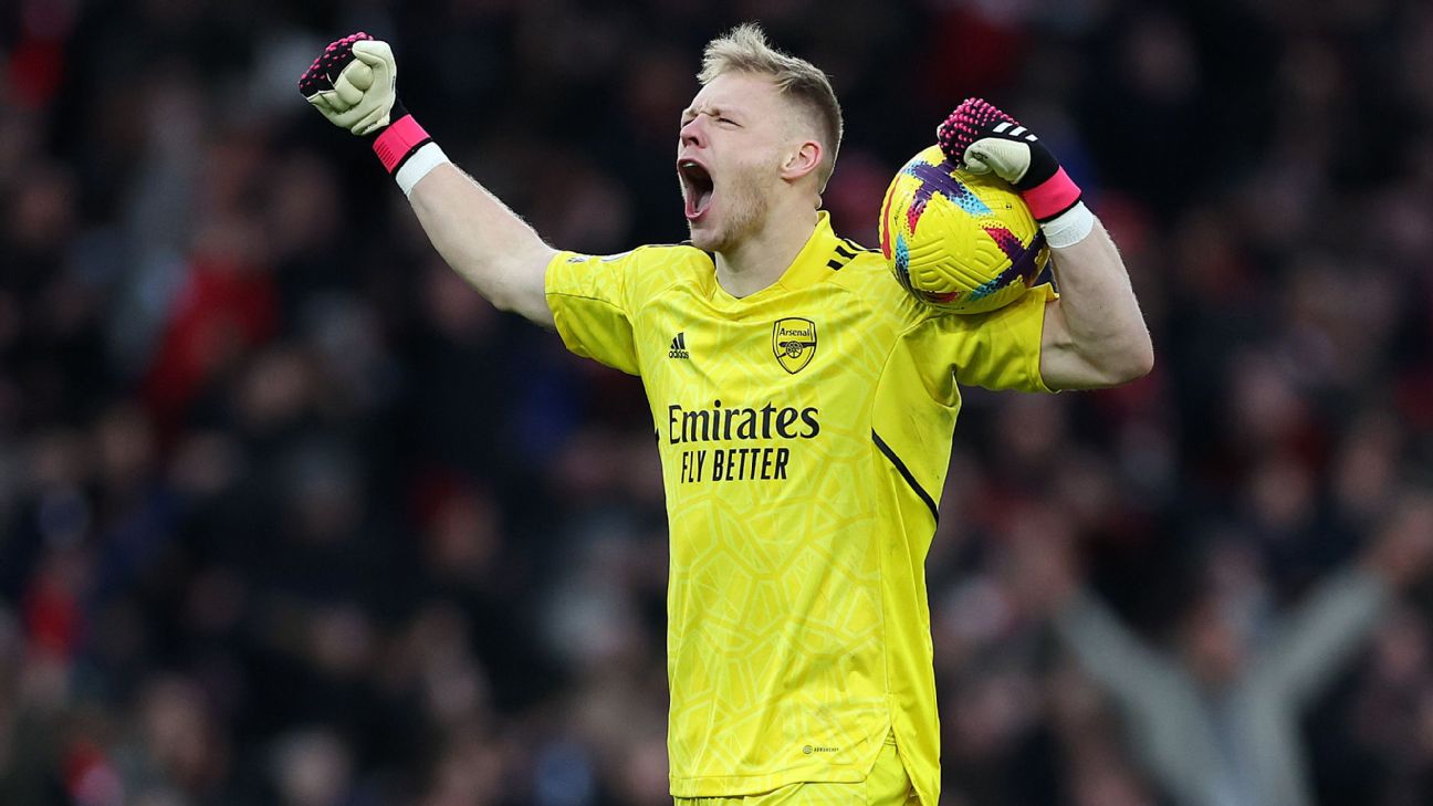 Tottenham fan aims kick at Arsenal goalkeeper Aaron Ramsdale