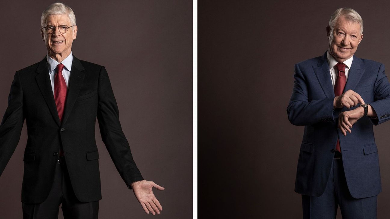 Ferguson and Wenger re-create iconic poses for Hall of Fame