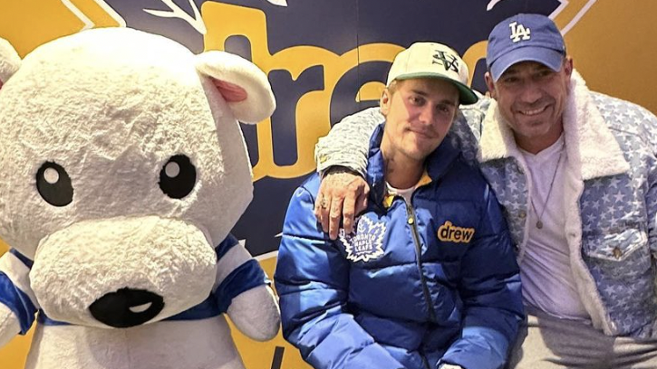 Justin Bieber sported a new Toronto Maple Leafs-inspired Drew Cap