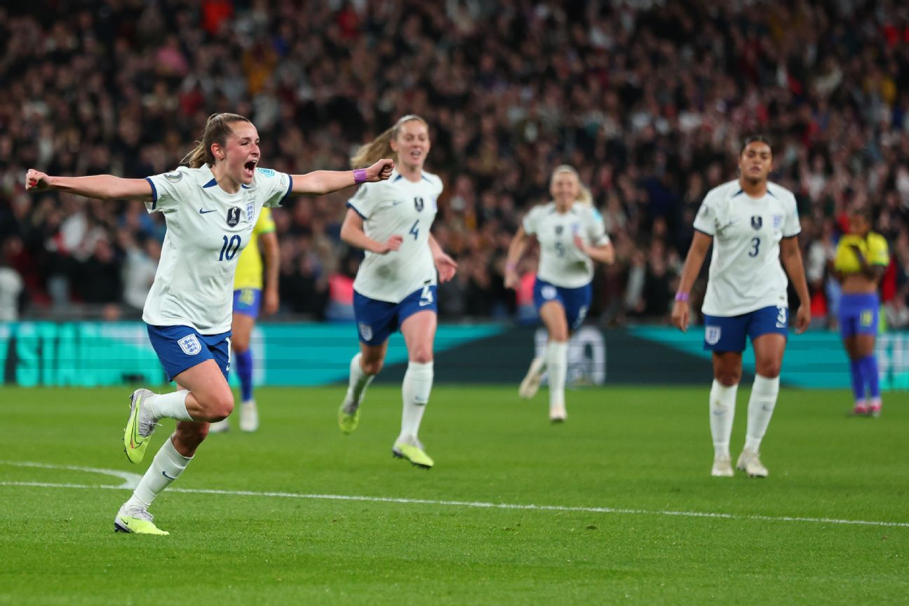 England beat Brazil on penalties to win inaugural Women's Finalissima at  Wembley