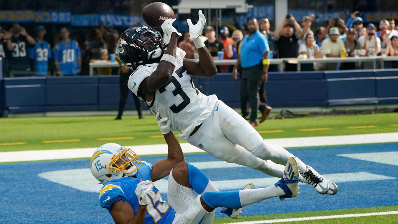 Jacksonville Jaguars cornerback Tyson Campbell (32) during an NFL football  game against the Denver Broncos at