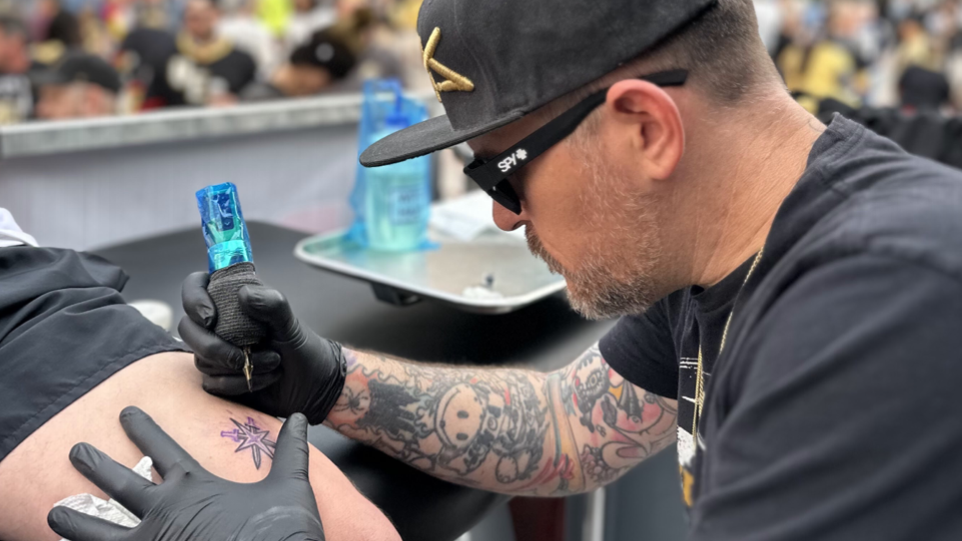 ⚔️ATTENTION #vgk FANS! 🗡️ We are back at it tomorrow tattooing