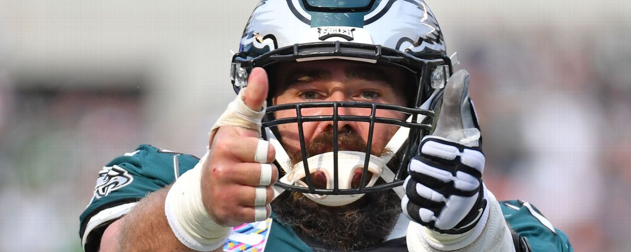 ESPN - Jason Kelce plays for the Philadelphia Eagles. Travis Kelce