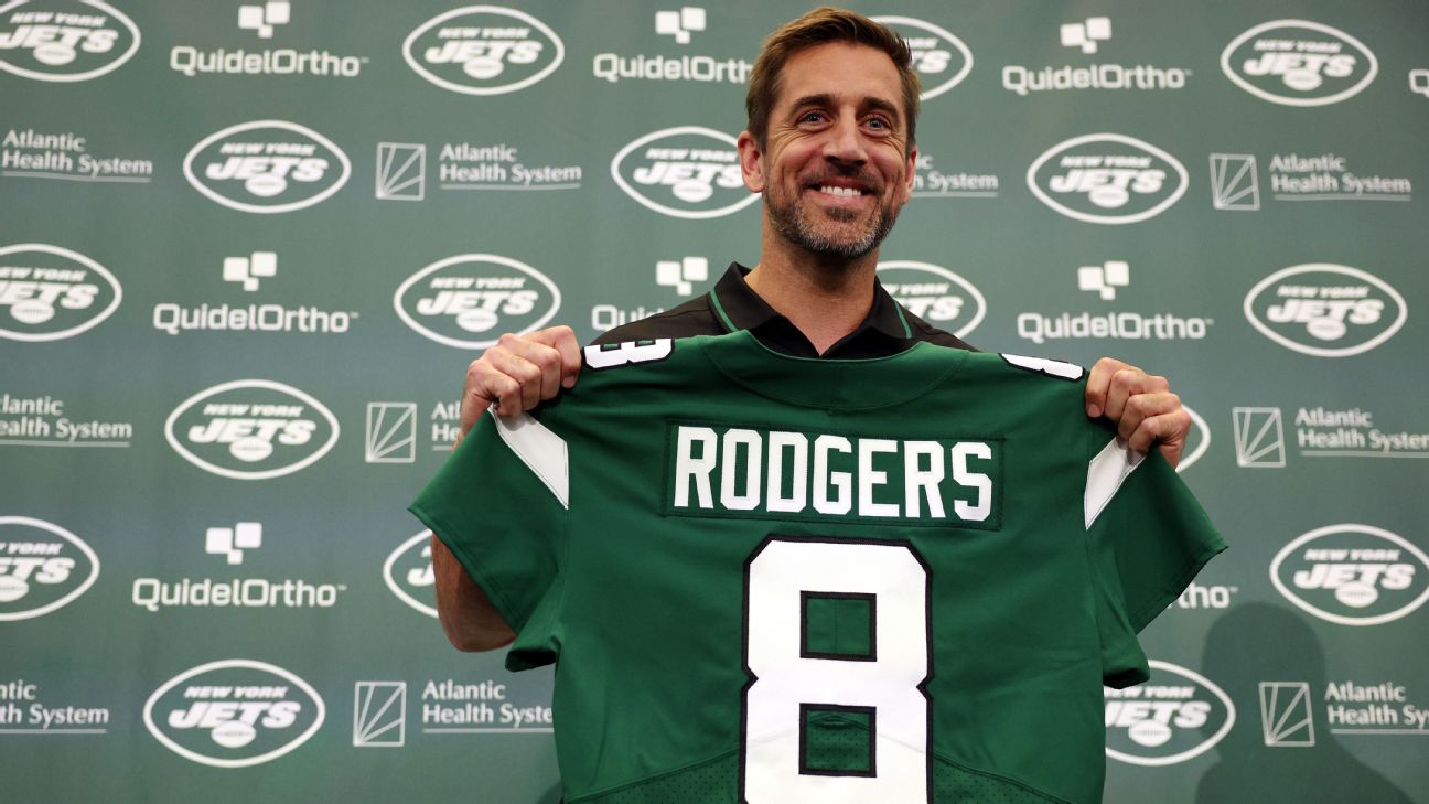 Camisetas Aaron Rodgers New York Jets oficiales, Aaron Rodgers