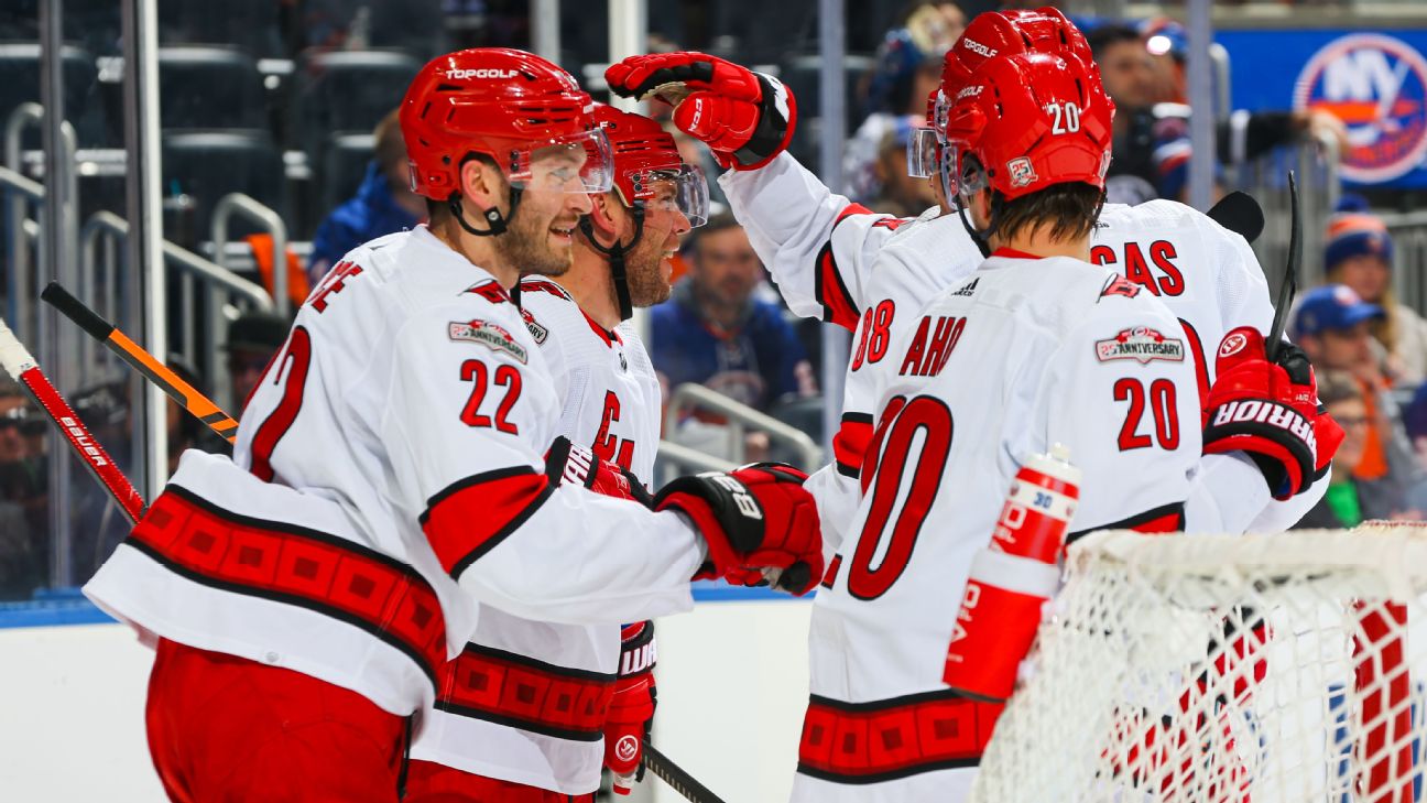 Hurricanes hold on to beat Islanders 2-1 in playoff opener