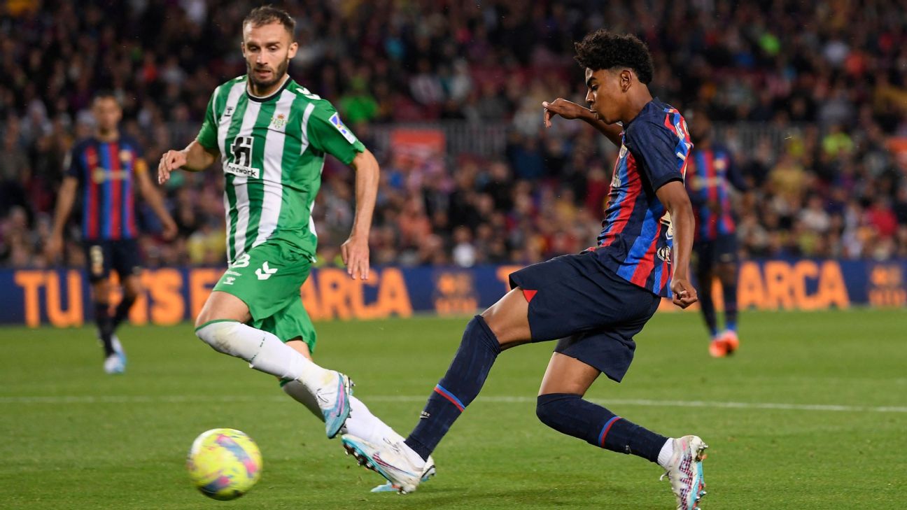 As 15-year-old Lamine Yamal makes history, Barcelona get back on track over hapless Betis