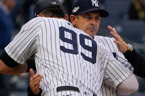 Article image accompanying Yankees' Boone says he spoke with Judge after injury discord on WagerUp Sports News. Article image accompanying Yankees' Boone says he spoke with Judge after injury discord on WagerUp Sports News.
