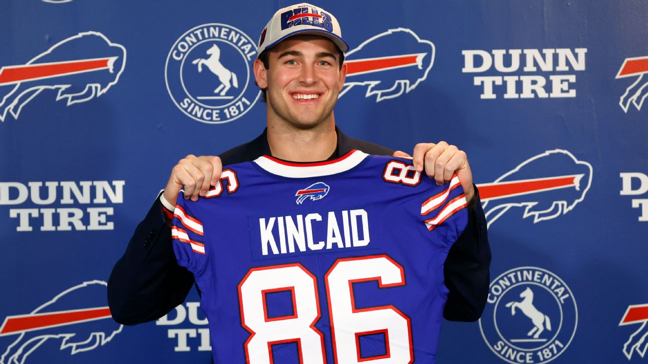 Exclusive Look At Dalton Kincaid's First Bills Jersey, Buffalo Bills, Dalton's digits. 