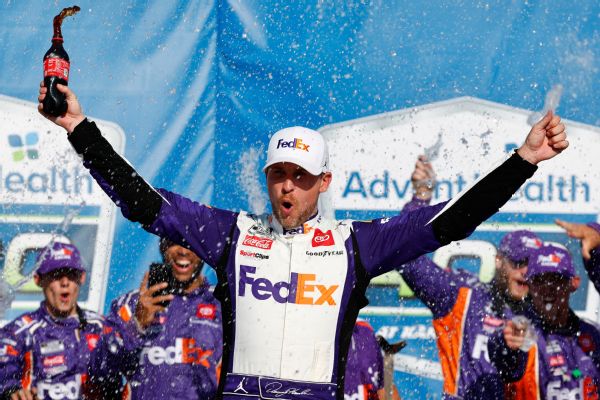 Hamlin wins at KS; Chastain, Gragson fight after