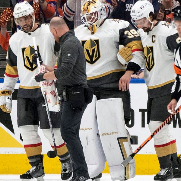 Vegas' Brossoit exits Game 3 after 1st-period save