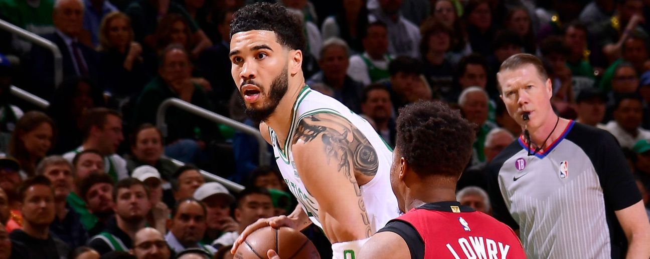 Follow live: Tatum pacing Boston as Celtics hold edge vs. Heat in Game 1