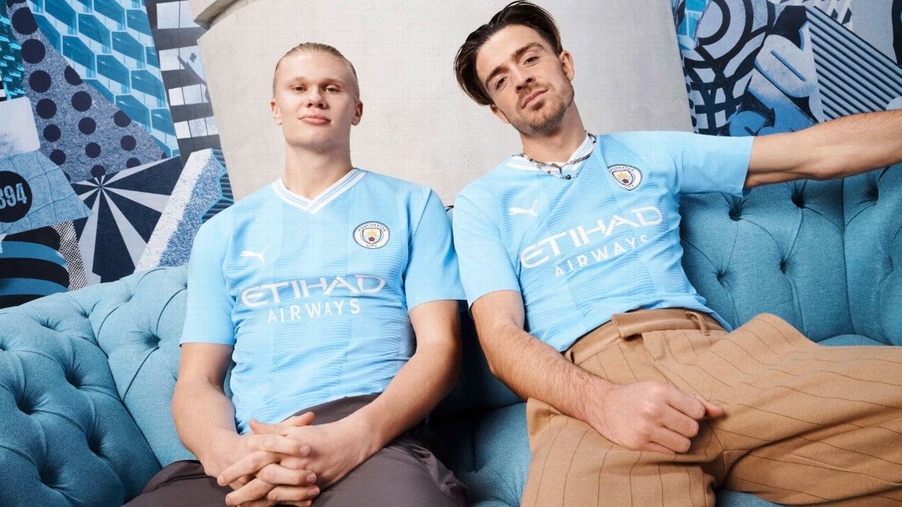 Man City new home kit celebrates 20th anniversary of Etihad - ESPN