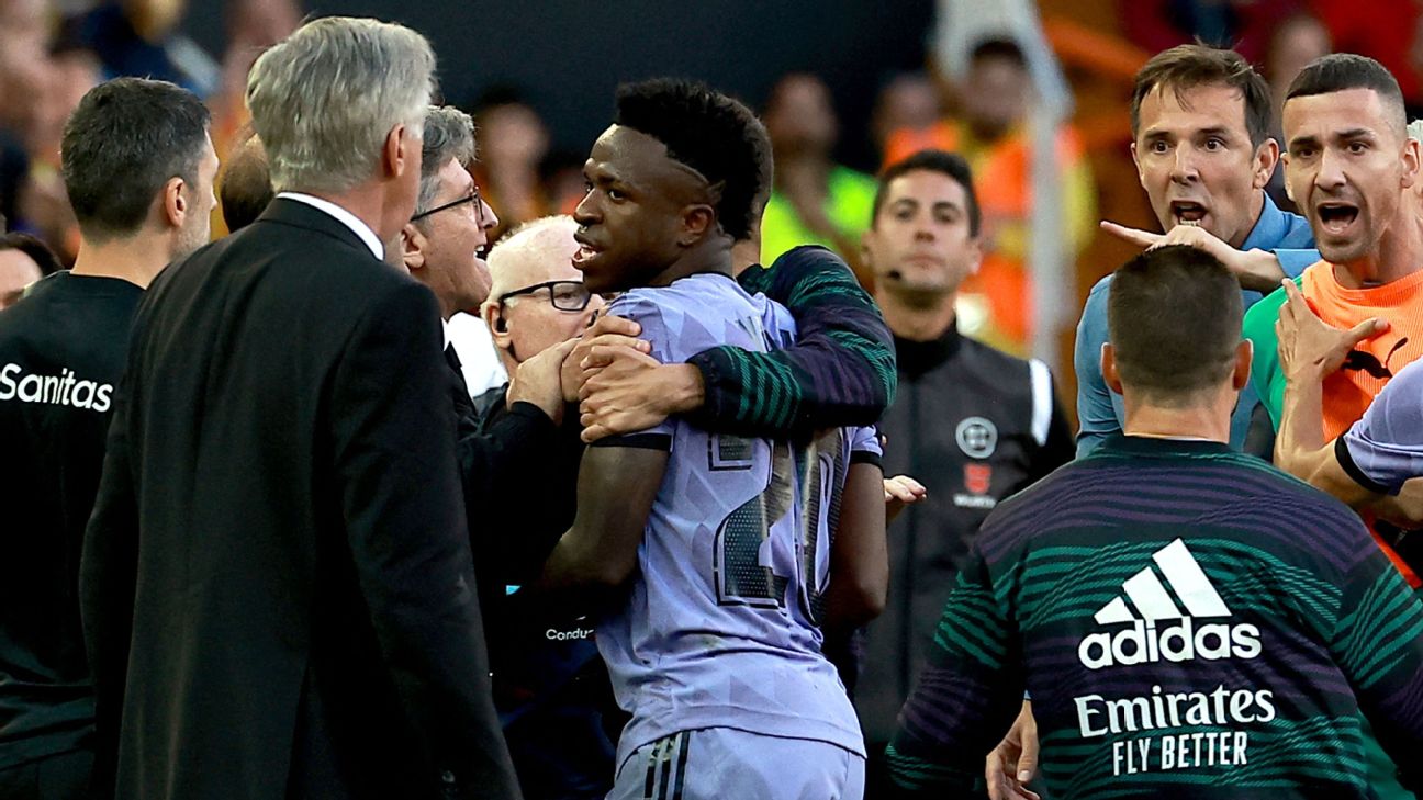 Real Madrid players wear Vinicius Junior's jersey before La Liga game