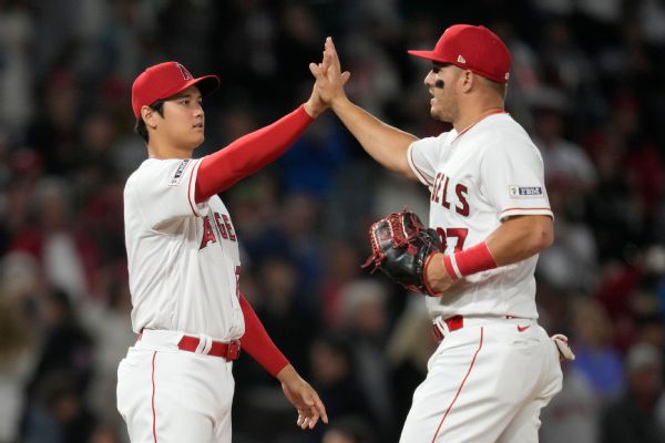 Ohtani, Trout homer as Angels sweep Red Sox
