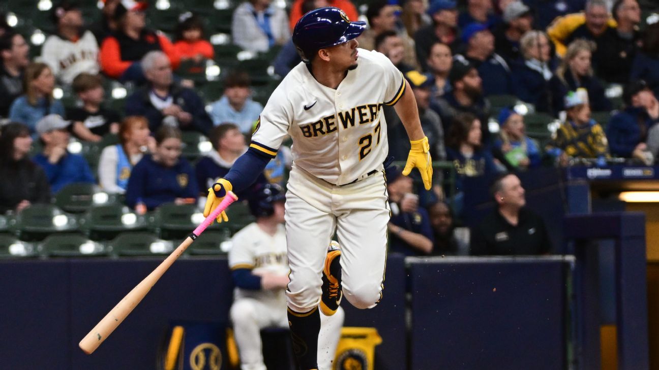 Brewers' Adames taken to hospital, heading to IL after getting hit by foul  ball in dugout – NewsNation