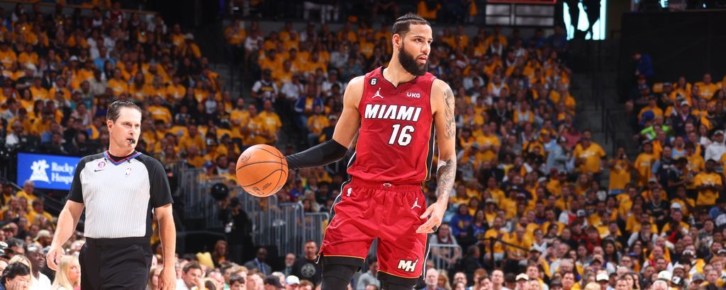 MIAMI, FLORIDA – MAY 21: Caleb Martin #16 of the Miami Heat is