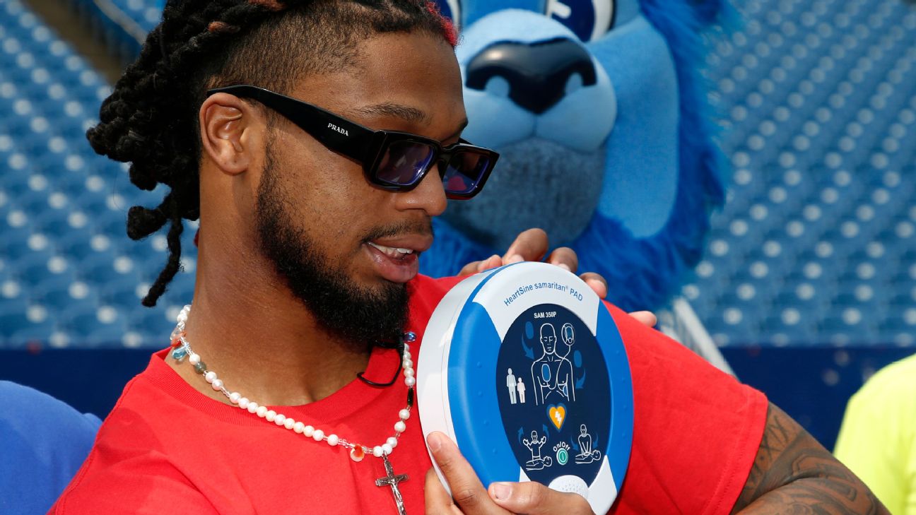 Damar Hamlin's CPR tour kicks off in Buffalo, distributes AEDs - ESPN