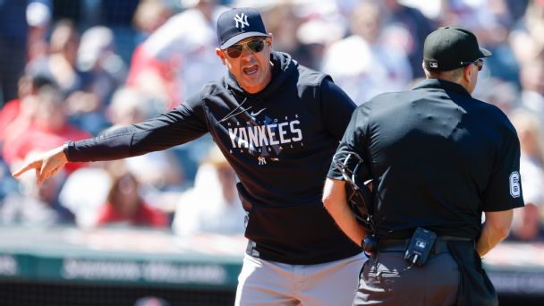 The Aaron Boone Show? Manager turning run-ins with umps into an 'art form'