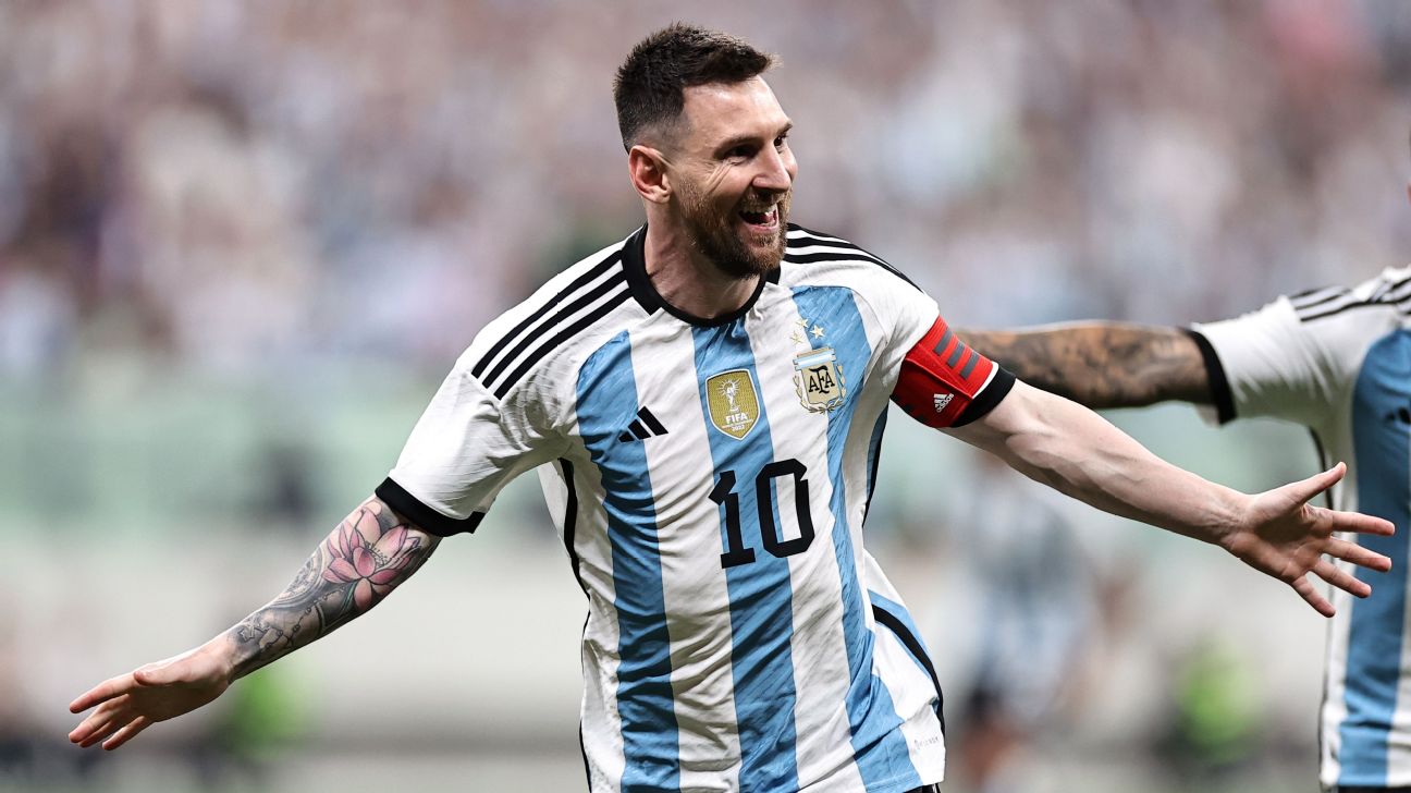 Argentina 2019 Home Jersey  Messi goals, Lionel messi, Messi