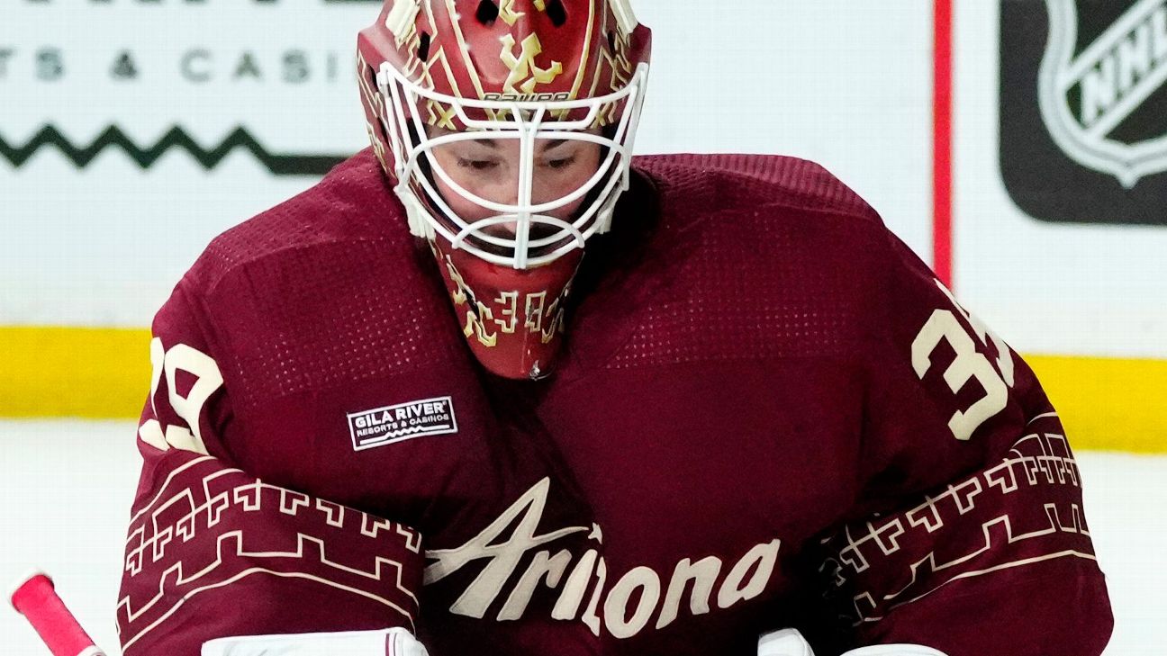 NHL profile photo on Arizona Coyotes goalie Connor Ingram at a