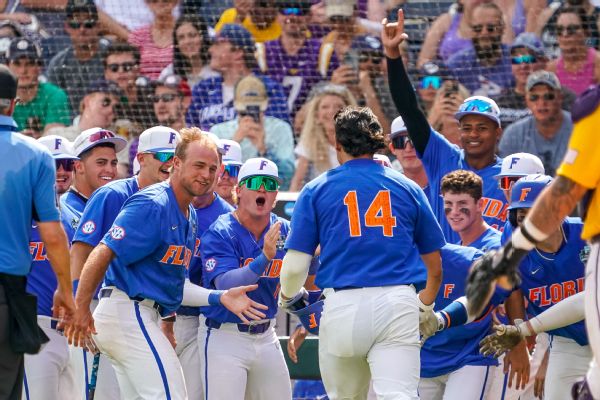 Gators score MCWS-record 24 runs, extend finals