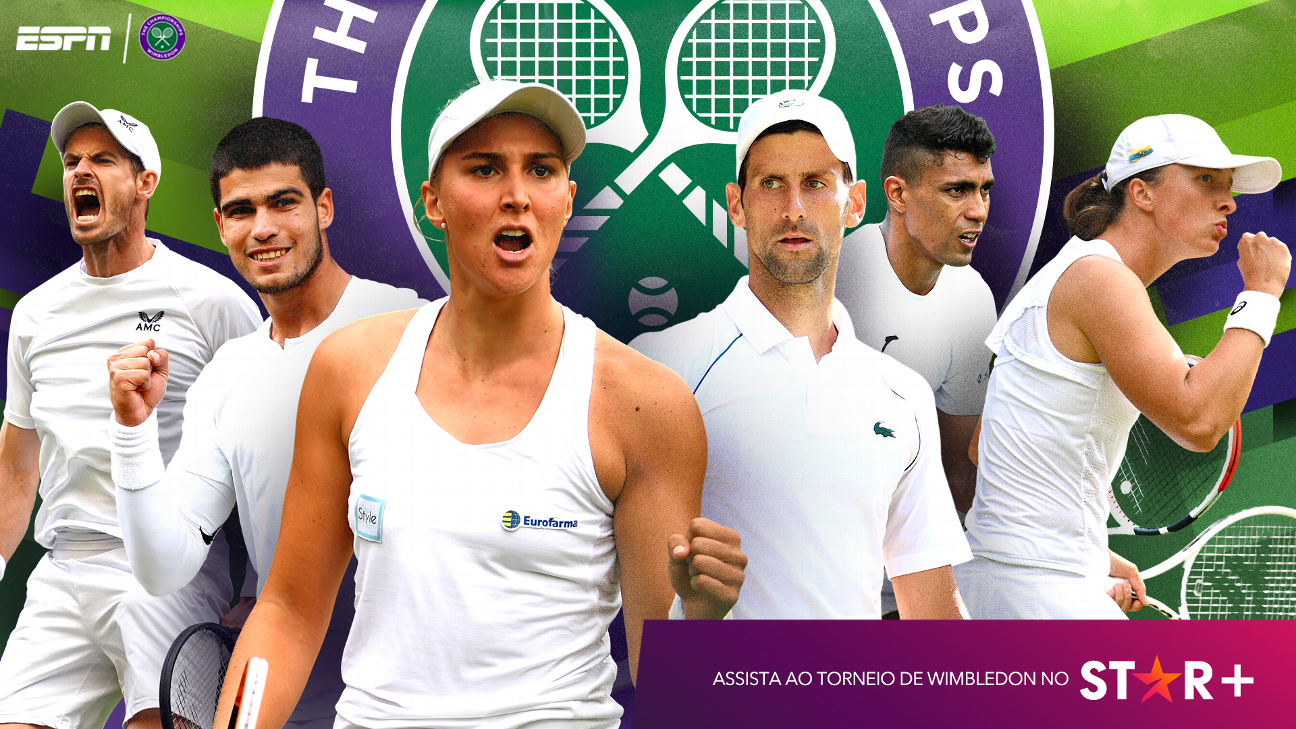 Quarta-feira em Wimbledon tem os quatro melhores tenistas do mundo