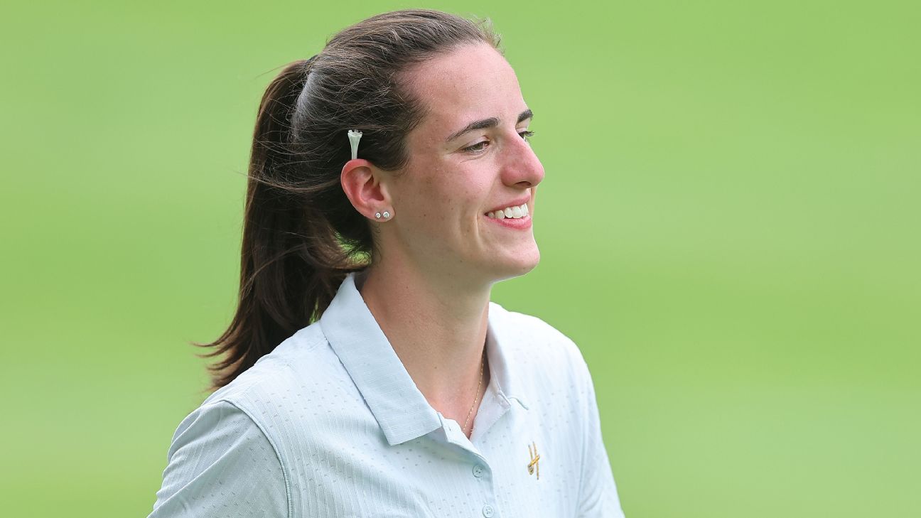 Iowa hoop star Caitlin Clark tees it up at John Deere Pro-Am - ESPN