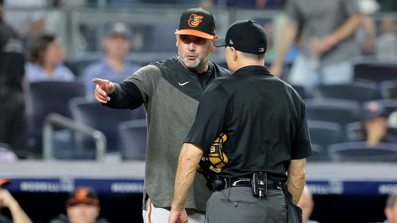 Baltimore's Hyde says ejection in blowout was his first `up two
